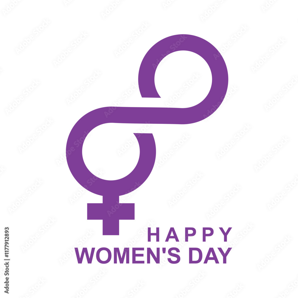 infinity and International women's day icon. Minimalistic design for woman gender and purple infinity concept. Vector illustration infinity and International women's day icon. Minimalistic design for woman gender and purple infinity concept. Vector illustration