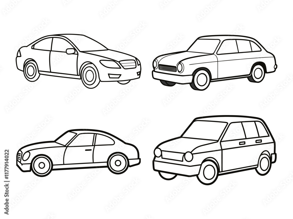 Customizable Car Outline Vector Illustration Customizable Car Outline Vector Illustration