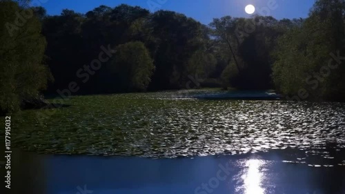 Captivating 4K Stock Footage of Serene Night Sky and Reflecting Lake