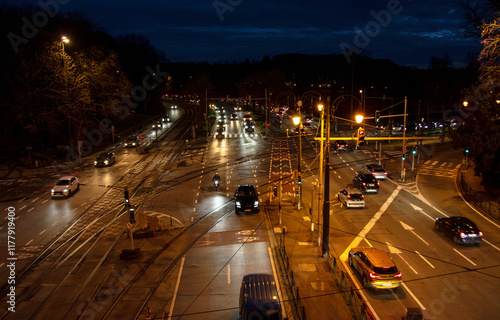 night traffic in the city