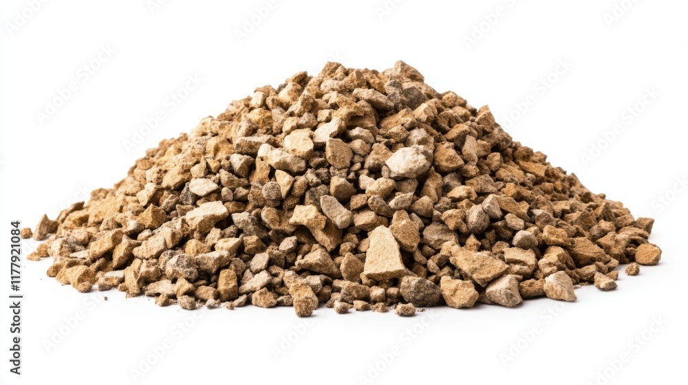 Brown Stone Aggregate Pile for Landscaping and Construction Brown Stone Aggregate Pile for Landscaping and Construction