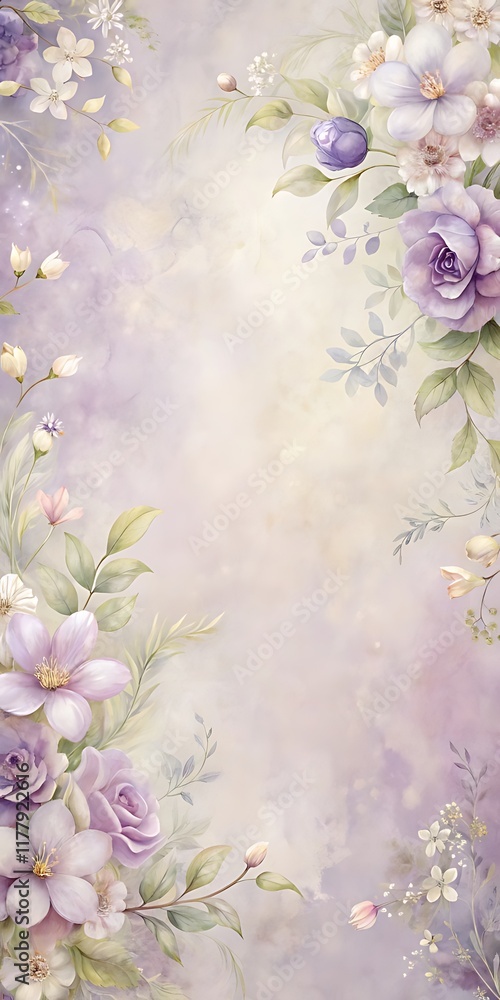 Elegant pastel violet floral background Elegant pastel violet floral background
