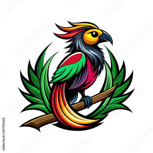 Ai generated parrot bird mascot with colorful vibrant feathers representing energy charisma and liveliness Playful and charismatic tropical bird character emblem for sports team club or zoo
