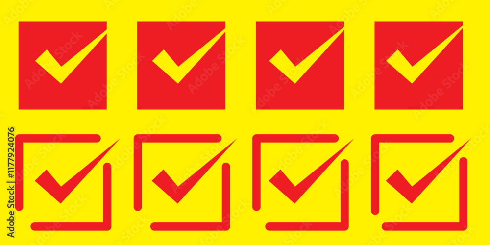 Fototapeta premium Check mark icon set. Check mark icon. Tick mark symbol vector.
