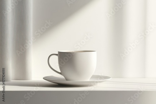 Wallpaper Mural Floating coffee cup mockup with gray and white gradient Torontodigital.ca