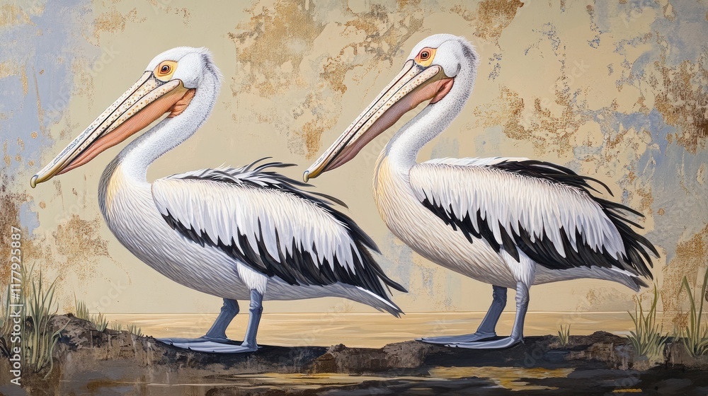 Majestic Australian Pelicans: A Coastal Encounter Majestic Australian Pelicans: A Coastal Encounter