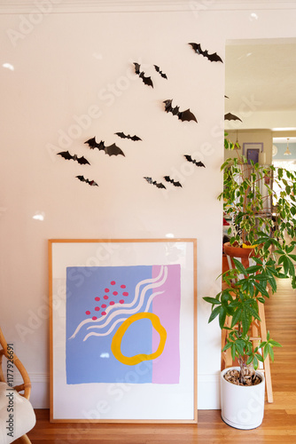 Bats on the wall in home photo