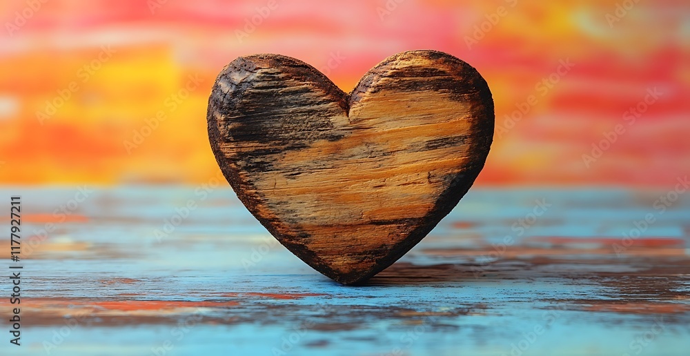 Fototapeta premium Heart-Shaped Wooden Art Piece