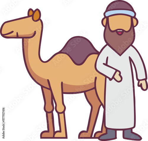 eid aladha illustration with man and camel