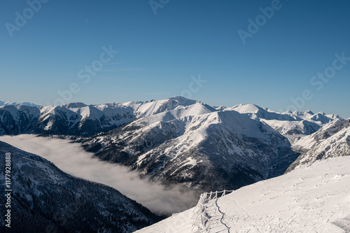 Obraz na płótnie Wintertime on Kasprowy Wierch in Polish Tatras mountain w salonie