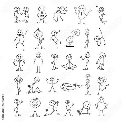 Hand drawn stickman collection