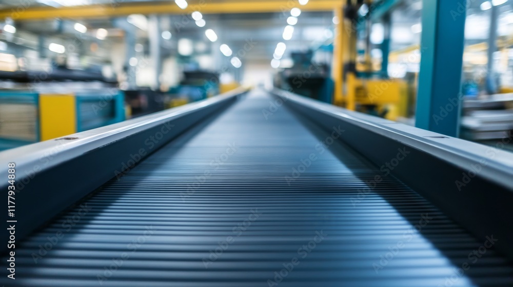 Fototapeta premium Modern Industrial Conveyor Belt in a Factory