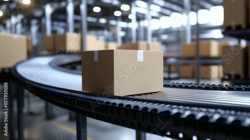 Wallpaper Mural Automated Conveyor Belt in a Modern Warehouse Torontodigital.ca