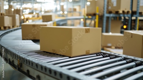 Wallpaper Mural Automated Conveyor Belt System in a Warehouse Torontodigital.ca