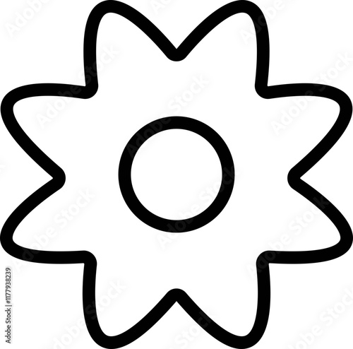 Flowers icon in line. isolated on transparent background. Flowers in modern simple. Cute round flower plant nature Vector for apps or web traditional pattern of flowers and leave