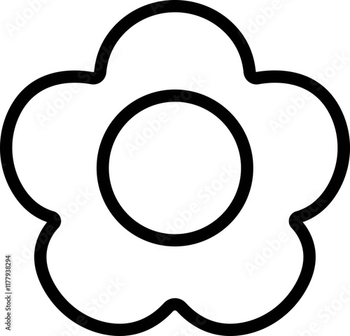 Flowers icon in line. isolated on transparent background. Flowers in modern simple. Cute round flower plant nature Vector for apps or web traditional pattern of flowers and leave