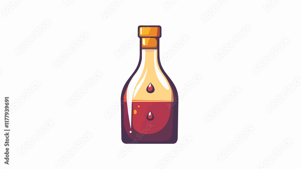 Illustration of wine bottle icon with liquid drop isolated on white background for design use Illustration of wine bottle icon with liquid drop isolated on white background for design use