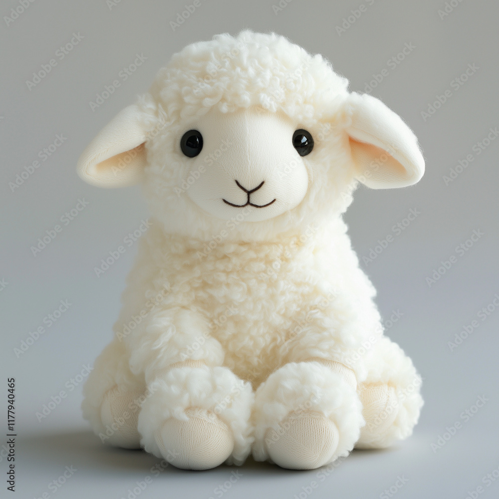 Appealing White Lamb Soft Toy with Clear Background Appealing White Lamb Soft Toy with Clear Background