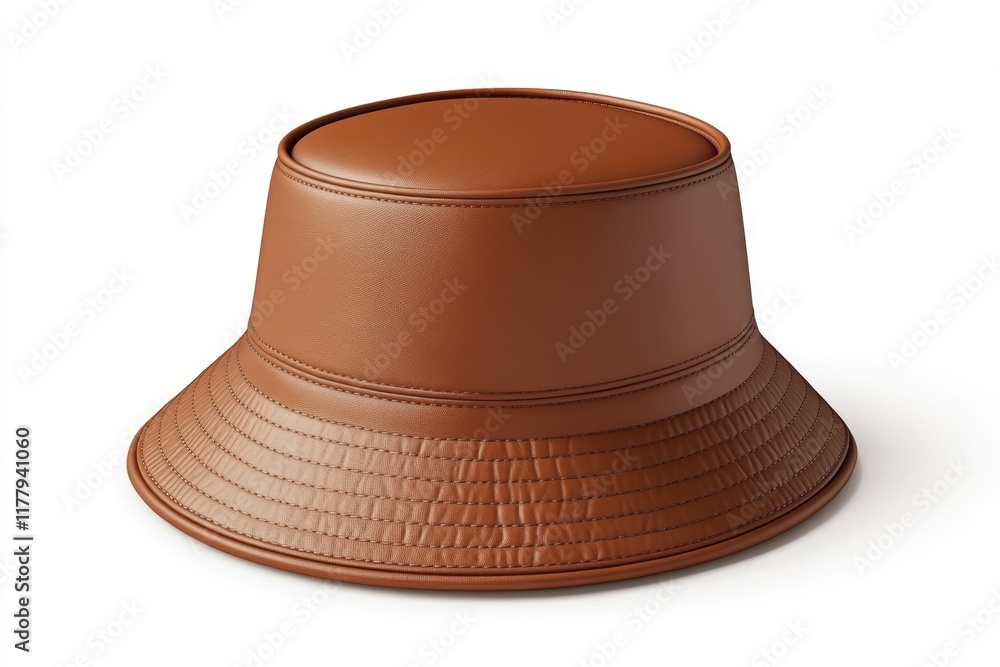 Brown bucket hat on white background. Brown bucket hat on white background.