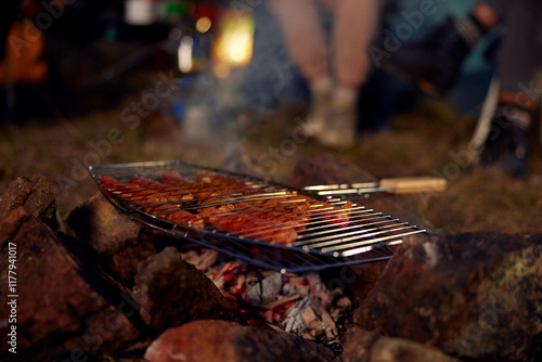 Barbecue in nature photo