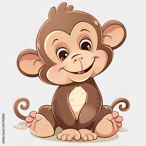 a cartoon of a monkey photo