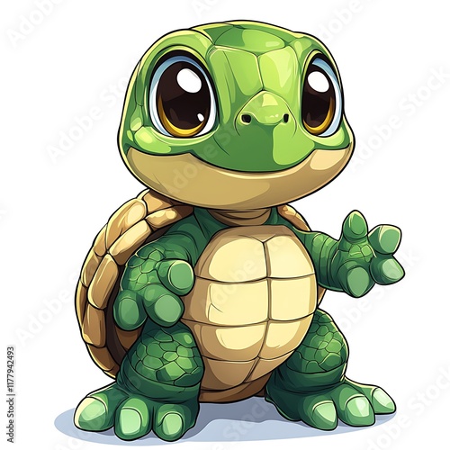 Adorable turtle mascot logo illustration photo photo