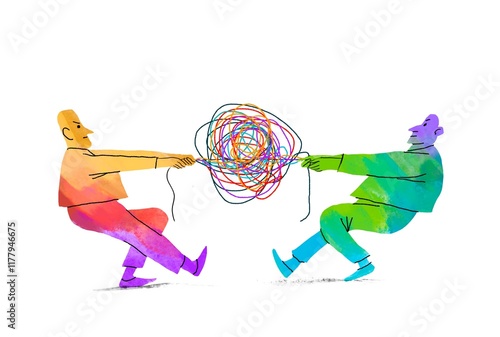 two people tug of war