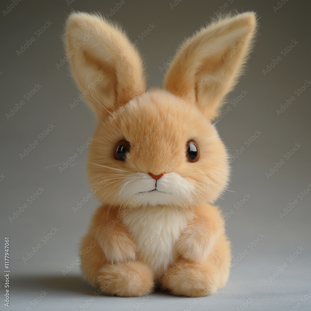 Obraz premium Another View of the Endearing Apricot Rabbit Plush Toy