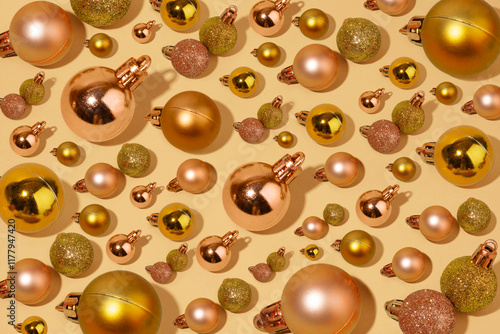 Xmas balls golden pattern