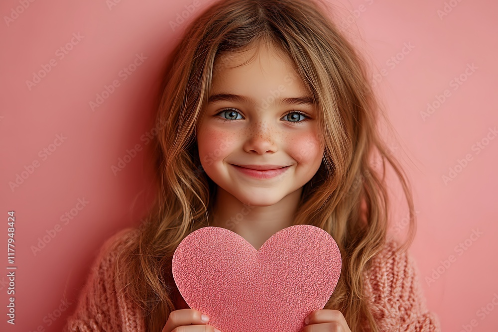 Child holding a heart, expressing love and innocence
Child holding a heart, expressing love and innocence