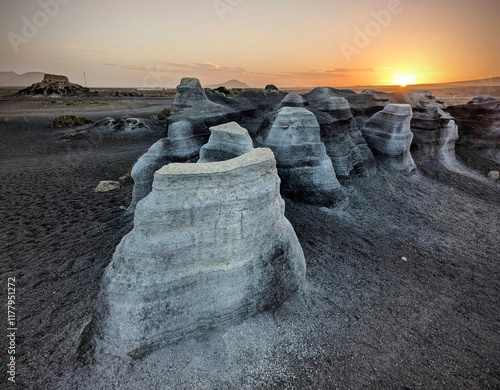 Los Roferos de Teseguite geological formations, Lanzarote island, Spain photo