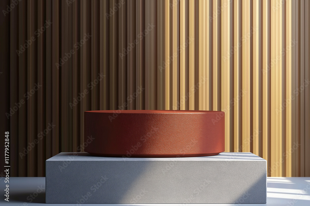 Product podium for product display. Mock-up for exhibitions or presentation of cosmetic products or packaging. Product podium for product display. Mock-up for exhibitions or presentation of cosmetic products or packaging.