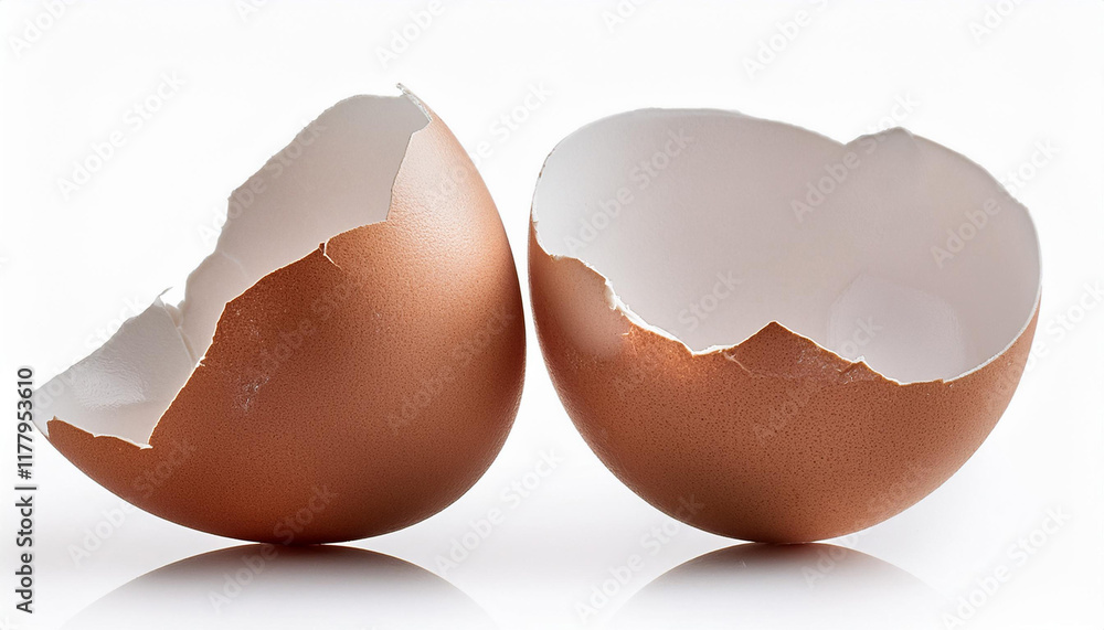 egg shells isolated on white background egg shells isolated on white background