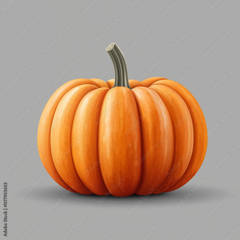 Obraz premium Pumpkin Glossy Open Causeway Icon on Minimalist Grey