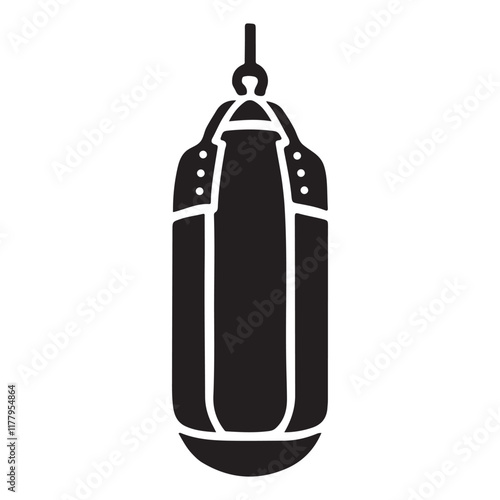 Classic Silhouette of a Hanging Heavy Bag
