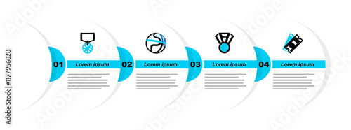 Set line Basketball game ticket, Stopwatch with basketball, and Location icon. Vector