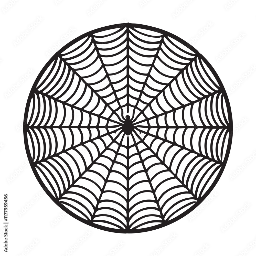 Fototapeta premium Spooky Halloween Spiderweb Silhouette Illustration