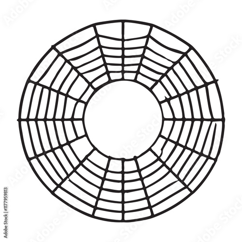 Circular Spiderweb Silhouette Vector Illustration Design photo