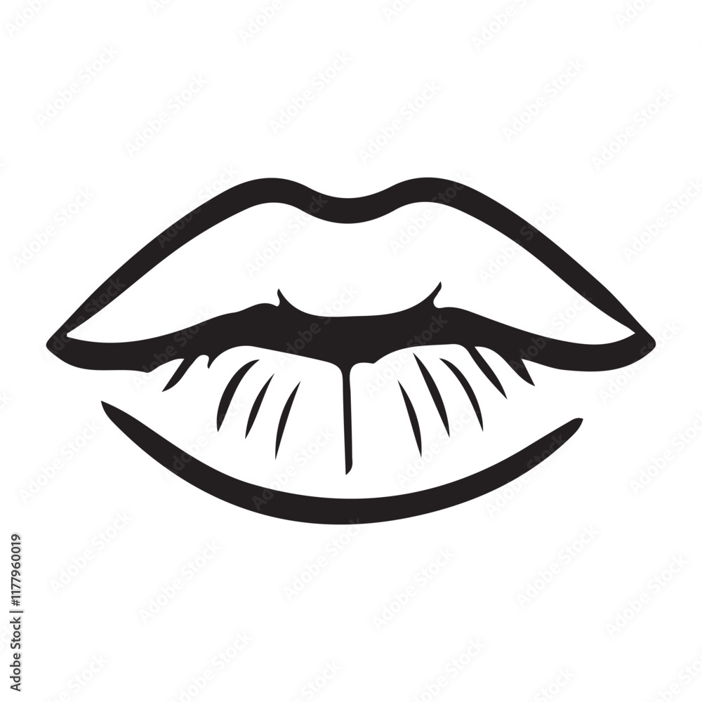 Silhouette Illustration of a Woman's Lips Silhouette Illustration of a Woman's Lips