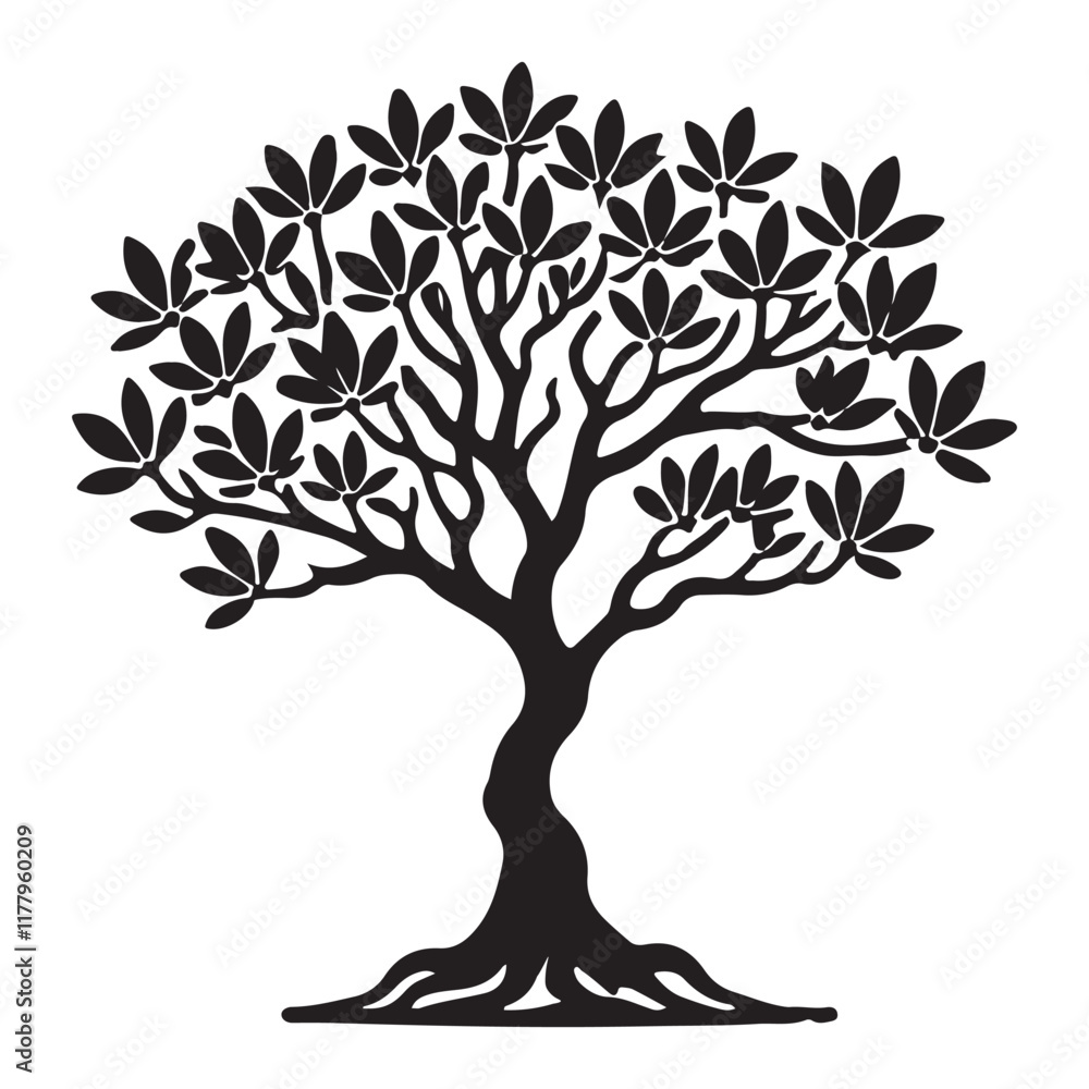 Obraz premium Elegant Silhouette Tree Vector Illustration for Design Projects