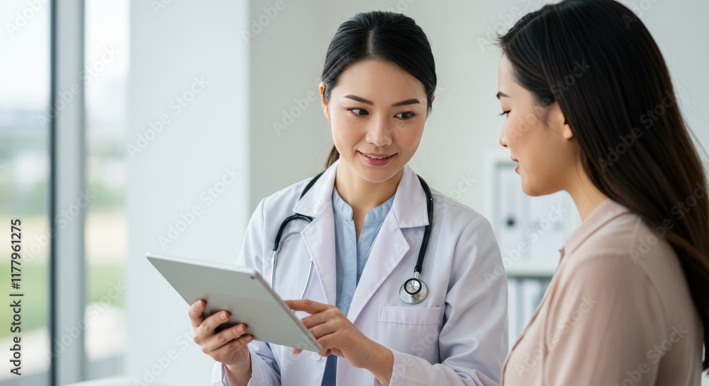 medicine, healthcare and people concept - female doctor with tablet pc computer talking to smiling woman patient at hospital, Professional doctor working with patient in hospital
medicine, healthcare and people concept - female doctor with tablet pc computer talking to smiling woman patient at hospital, Professional doctor working with patient in hospital