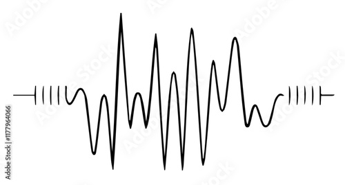 modern digital vector illustration of an electronic sound frequency pattern