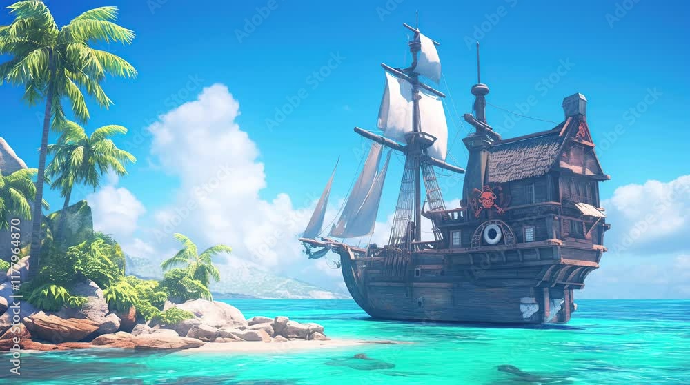 Majestic galleon sailing on a quiet ocean under a clear blue sky on a sunny day
Seamless looping 4k time-lapse virtual video animation Generated AI Majestic galleon sailing on a quiet ocean under a clear blue sky on a sunny day
Seamless looping 4k time-lapse virtual video animation Generated AI
