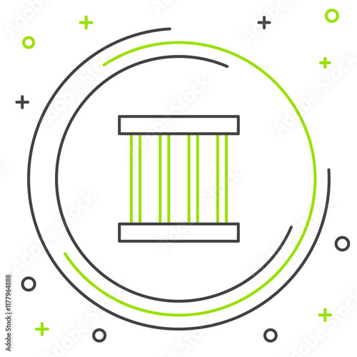 Line Prison window icon isolated on white background. Colorful outline concept. Vector