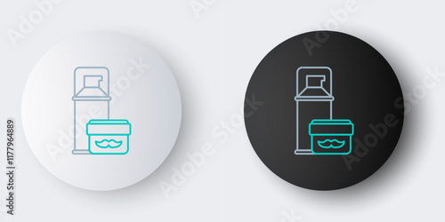 Line Shaving gel foam icon isolated on grey background. Shaving cream. Colorful outline concept. Vector