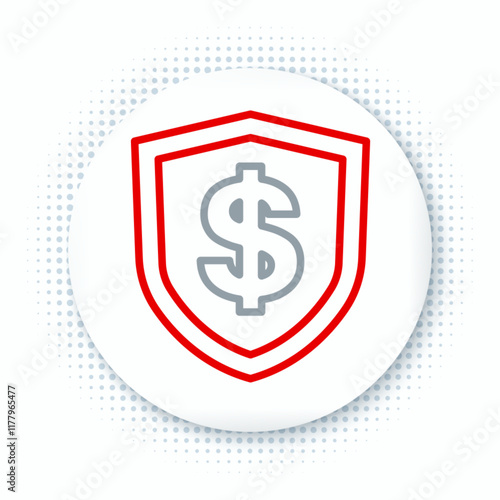 Free Download Line Shield with dollar symbol icon isolated on white background. Security shield protection. Money security concept. Colorful outline concept. Vector - GFXLoad