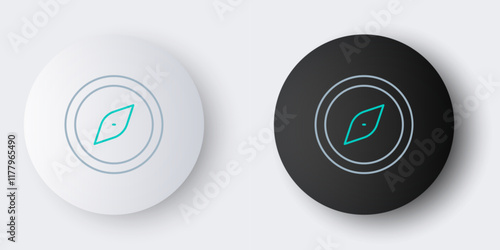 Line Compass icon isolated on grey background. Windrose navigation symbol. Wind rose sign. Colorful outline concept. Vector