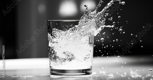 water splash in glass