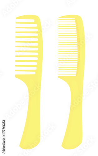 Yellow comb set. vector illustration
