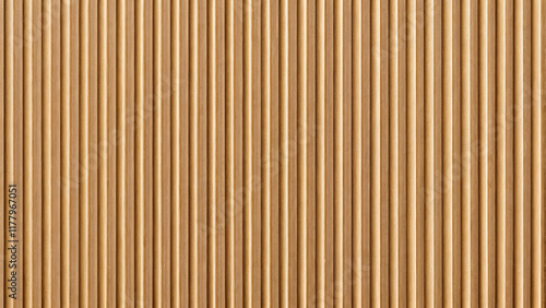Wooden slatted panel with vertical lines
